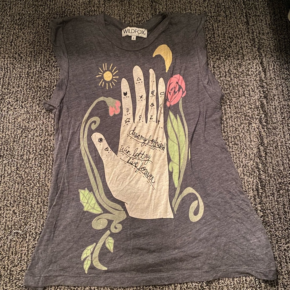 Wild fox graphic muscle tee